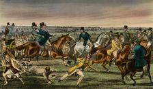 Mr. Jorrocks makes his Entrée into the Newmarket Betting-ring 1838. Artist: Henry Thomas Alken