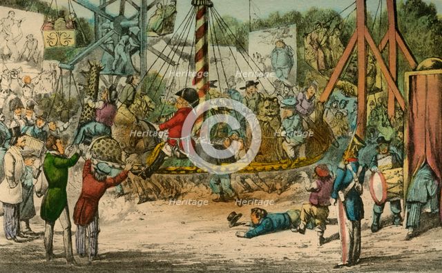 'Mr. Jorrocks takes a Ride at the Fête at St. Cloud', 1838. Artist: Henry Thomas Alken.