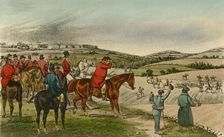 Mr. Jorrocks telegraphs the Fox 1838. Artist: Henry Thomas Alken