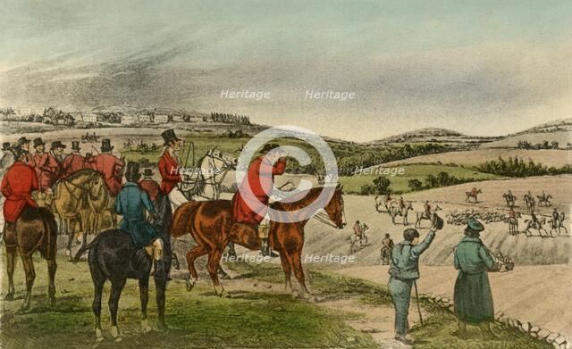 'Mr. Jorrocks telegraphs the Fox', 1838. Artist: Henry Thomas Alken.