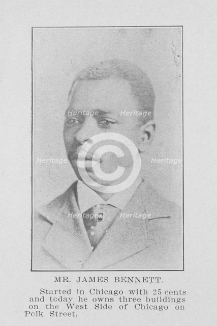 Mr. James Bennett; Started in Chicago with 25 cents and today he owns three buildings..., 1907. Creator: Unknown.