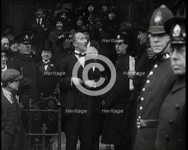 Mr Otho Nicholson After Winning the Westminster Abbey By-Election Making a Speech in Front..., 1924. Creator: British Pathe Ltd.