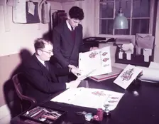 Mr. Lovegrove and assistant, College of Arms, London, c1953. Creator: Arthur Charles Kirby Ware