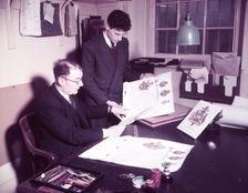 Mr. Lovegrove and assistant, College of Arms, London, c1953. Creator: Arthur Charles Kirby Ware