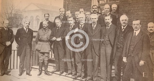 'Mr. Lloyd George, Prime Minister, and some of his colleagues in 1917', c1917, (1935). Artist: Unknown.