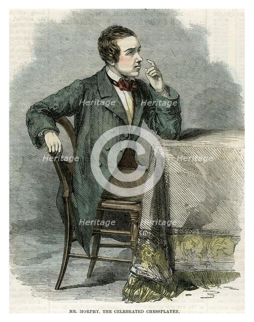 'Mr Morphy, the Celebrated Chessplayer', 19th century. Artist: Unknown