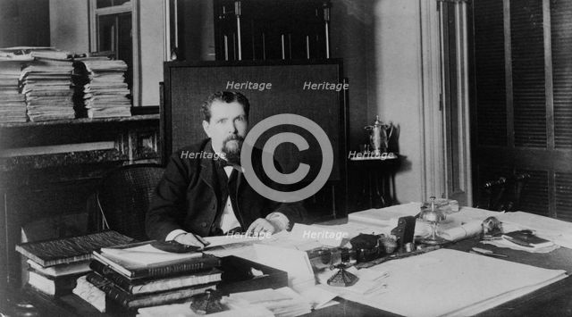 Mr. McClelland(?), Treasury Department employee, half-length portrait, seat... between 1884 and 1930 Creator: Frances Benjamin Johnston.