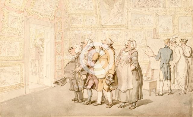 Mr. Michell's Picture Gallery, Grove House, Enfield, c1817. Creator: Thomas Rowlandson.