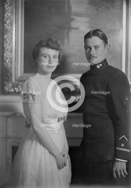 Mr. Miller and Miss Carnegie, portrait photograph, 1918 Dec. 11. Creator: Arnold Genthe.