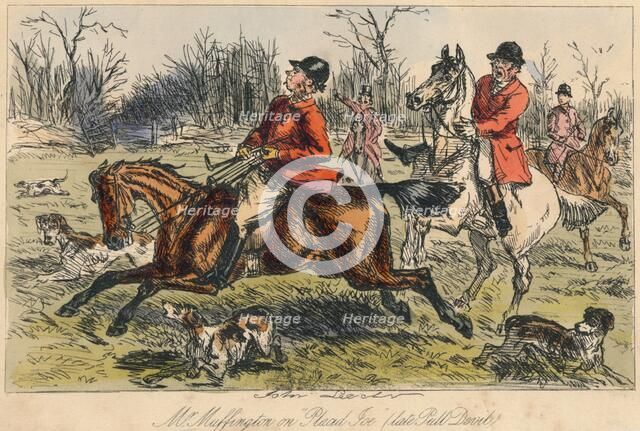 'Mr Muffington on Placid Joe (late Pull Devil)', 1865. Artist: John Leech.