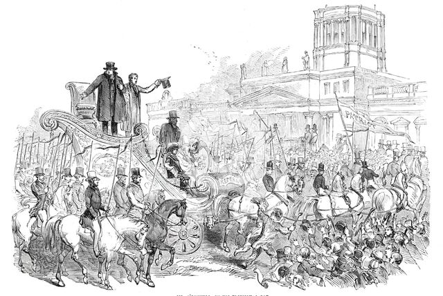 Mr. O'Connell, in his triumphal car, 1844. Creator: Unknown.
