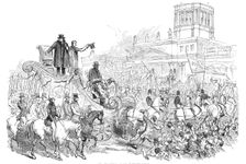 Mr. O'Connell, in his triumphal car, 1844. Creator: Unknown