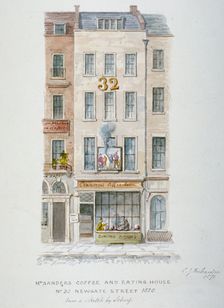 Mr Sanders Coffee and Eating House, 32 Newgate Street, City of London, 1871. Artist: Charles James Richardson