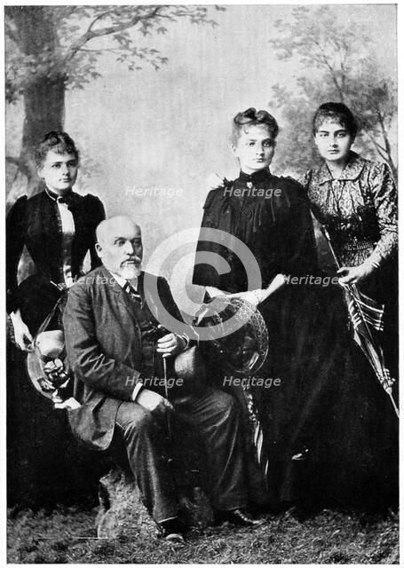 Mr Sklodowski with his three surviving daughters, c1886.  Artist: Anon