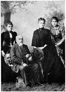 Mr Sklodowski with his three surviving daughters, c1886. Artist: Anon