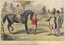 Mr. Sponge is introduced to Ercles 1865. Artists: John Leech, Hablot Knight Browne