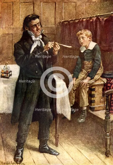 'Mr. Squeers and a New Pupil', c1900.  Creator: Harold Copping.