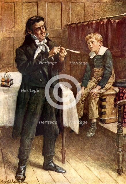 'Mr. Squeers and a New Pupil', c1900.  Creator: Harold Copping.