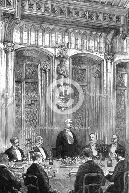 ''Mr Stanley at Brussels; The Explorer Speaking at the Banquet given in his honour by the Burgomaste Creator: Unknown.