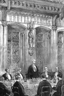 'Mr Stanley at Brussels; The Explorer Speaking at the Banquet given in his honour by the Burgomaste Creator: Unknown