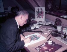 Mr. Powell (Herald Painter), College of Arms, London, c1953. Creator: Arthur Charles Kirby Ware