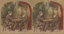 Mr. Paul Morphy, The great American Chess Player, And M. Lowenthal, President of..., about 1858. Creator: London Stereoscopic & Photographic Co