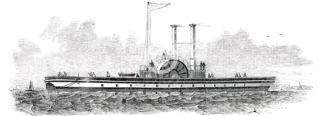 Mr. Peter Borrie's Patent Safety Iron Twin Steamer, 1850. Creator: Unknown.