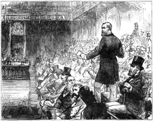 Mr Plimsoll addressing the House of Commons, London, mid-late 19th century, (1900). Creator: Unknown
