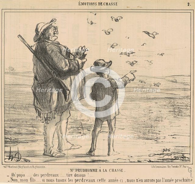 Mr Prudhomme a la chasse, 19th century. Creator: Honore Daumier.