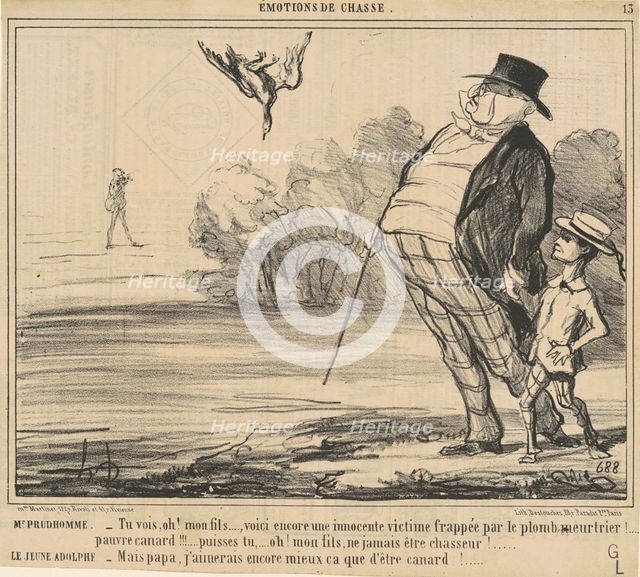 Mr Prudhomme. Tu vois, Oh! Mon fils ..., 19th century. Creator: Honore Daumier.