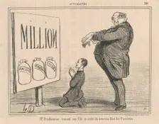 Mr. Prudhomme vouant son fils au ..., 19th century. Creator: Honore Daumier