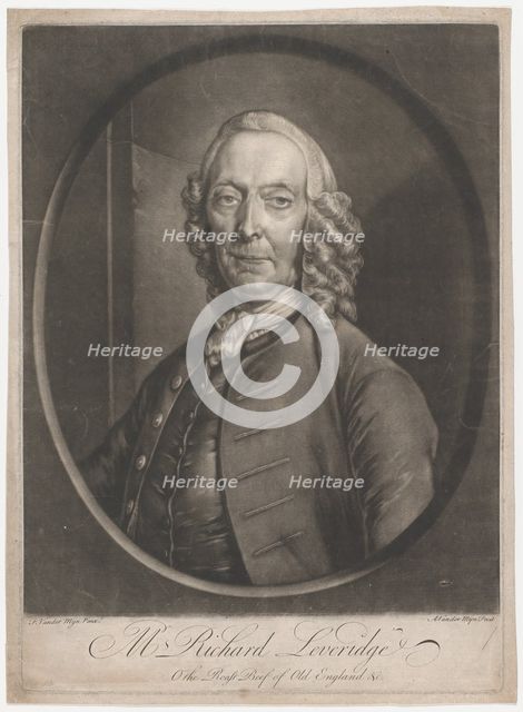 Mr. Richard Leveridge, ca. 1753. Creator: Andreas van der Mijn.