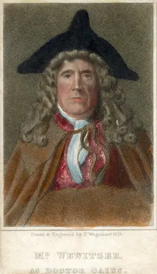Mr Wewitzer as Doctor Caius 1819.Artist: Thomas Charles Wageman
