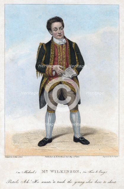 Mr Wilkinson as Michael in Free and Easy, 1822.Artist: R Cooper