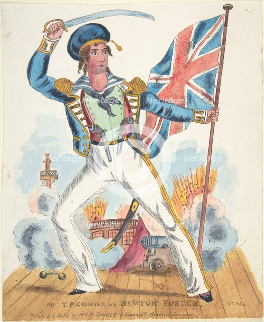 Mr. T. P. Cooke as Newton Foster, 19th century. Creator: Anon.