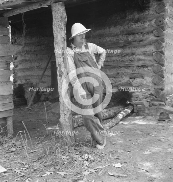 Mr. Taylor, tobacco sharecropper, relaxes when the..., Granville County, North Carolina, 1939. Creator: Dorothea Lange.