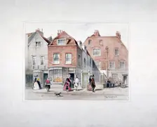 Mr Upcott's House and figures on Upper Street, Islington, London, c1835. Artist: Thomas Hosmer Shepherd
