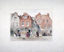 Mr Upcott's House and figures on Upper Street, Islington, London, c1835. Artist: Thomas Hosmer Shepherd