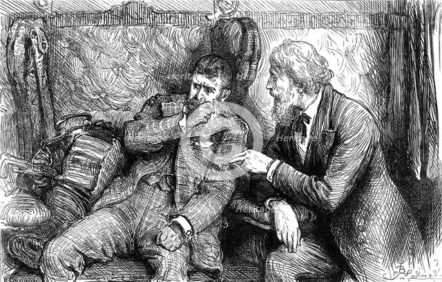 "Mr. Vellumsom, however, chanced to meet the Duke travelling up to town in a railway-carriage", 1880 Creator: Unknown.