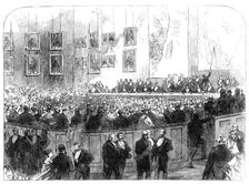 Mr. Young describing his search for Dr. Livingstone, meeting of the Royal Geographical Society, 1868 Creator: Unknown