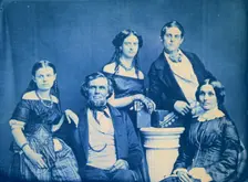 Mr. Zina Hitchcock Benjamin family, posed left to right: Cornelia, Zina Hitchcock...,c1890. Creator: Frances Benjamin Johnston