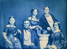 Mr. Zina Hitchcock Benjamin family, posed left to right: Cornelia, Zina Hitchcock...,c1890. Creator: Frances Benjamin Johnston