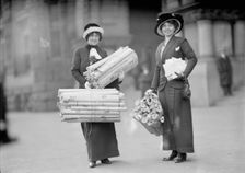 Mrs. Martin Wiley Littleton, left, with Monticello Petitions, 1912. Creator: Harris & Ewing