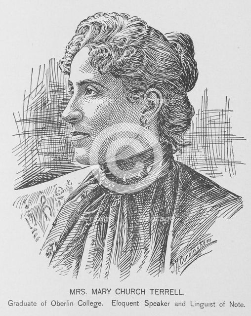Mrs. Mary Church Terrell; Graduate of Oberlin College; Eloquent speaker and linguist of note, 1902. Creator: J. H. Cunningham.