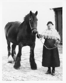 Mrs Mary Williams, Myddfai with Scott the mare, c1970. Creator: Unknown