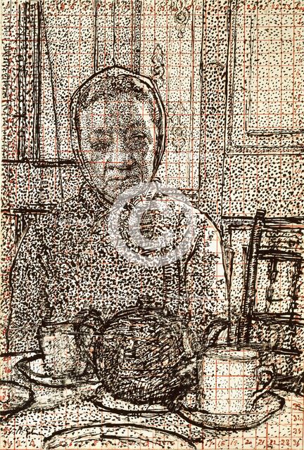 Mrs Mounter at the breakfast Table, 1916-1917. Artist: Harold Gilman.
