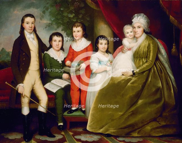 Mrs. Noah Smith and Family, c. 1830. Creator: Ezra Ames.