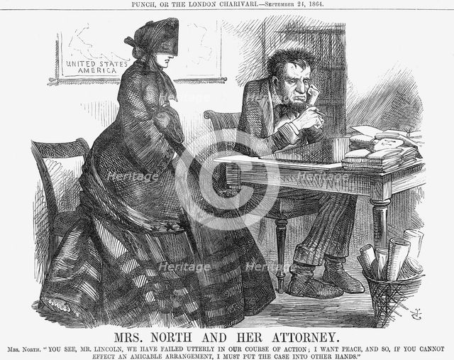 'Mrs. North and Her Attorney', 1864. Creator: John Tenniel.