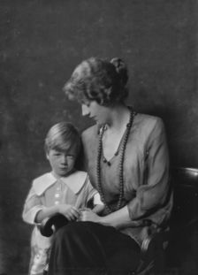 Mrs. Adrian Iselin 2nd and son, portrait photograph, 1918 Jan. 30. Creator: Arnold Genthe