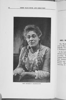 Mrs. Booker T. Washington- [Mrs. Margurite J. Murray Washington], 1923. Creator: Unknown